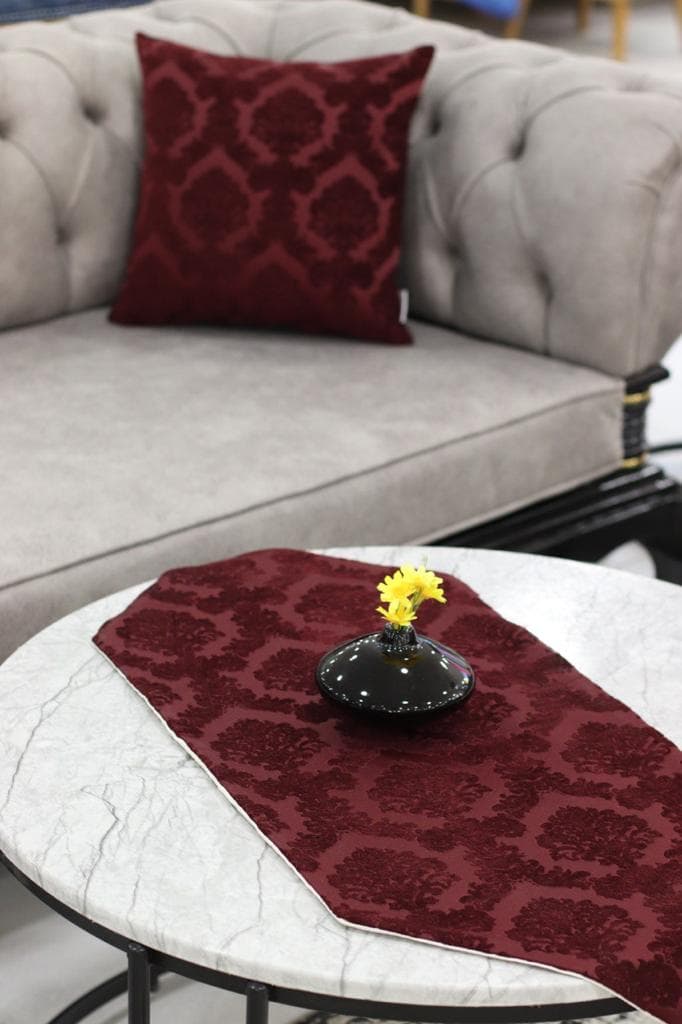 رانر طرح گلدرشت، پارچه ای زرشکی