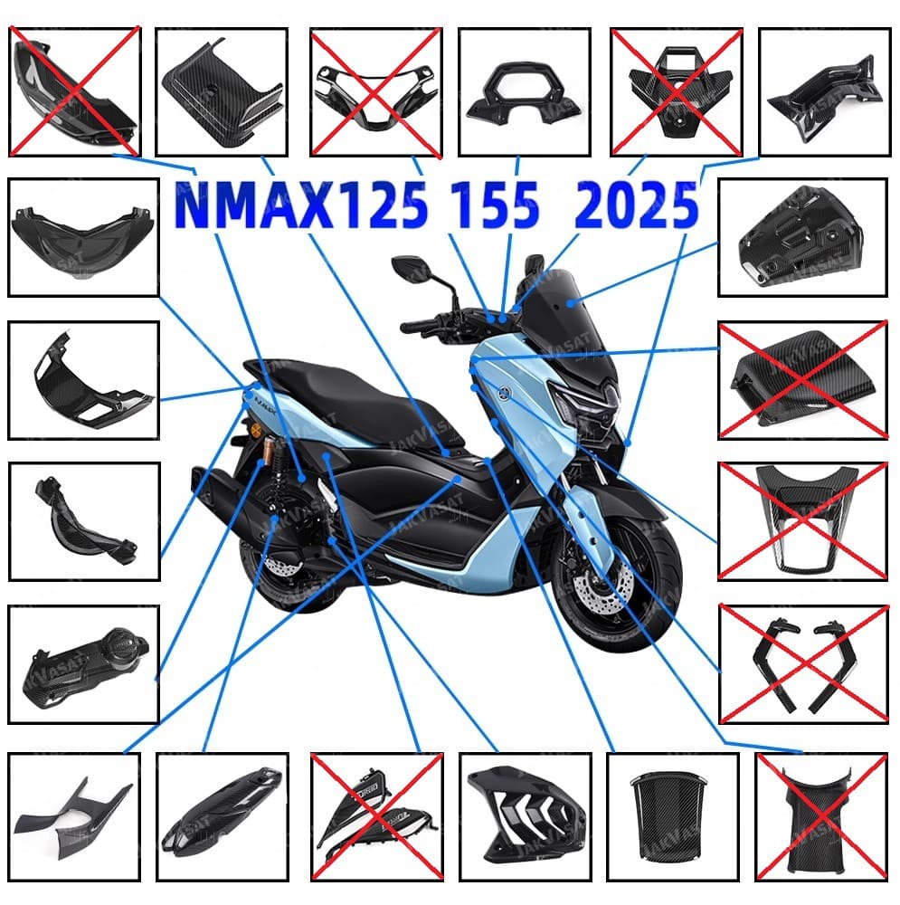 ست فلاپ کربن 11 تیکه NMAX TURBO 2025 / اصل — تصویر ۳