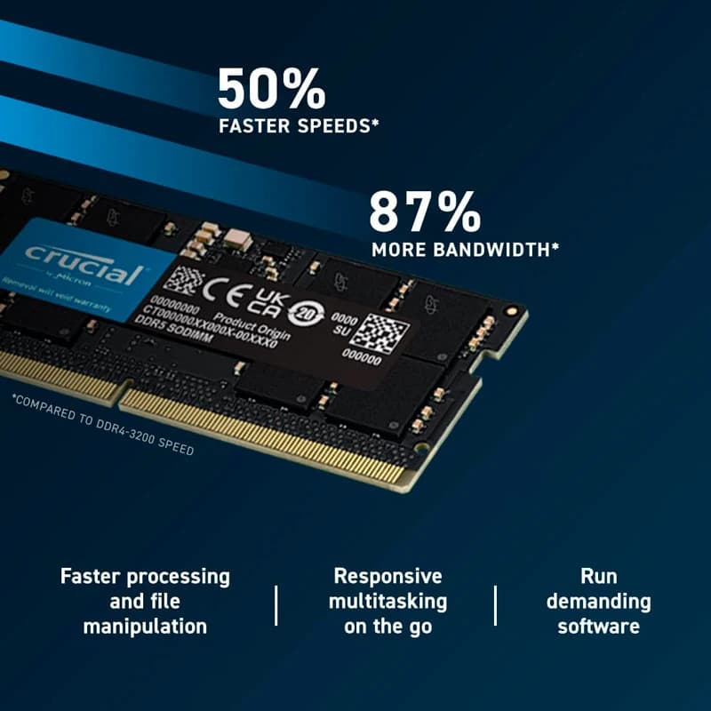 رم لپ تاپ کروشیال CT16G48C40S5 DDR5 16GB 4800MHz CL40 — تصویر ۲