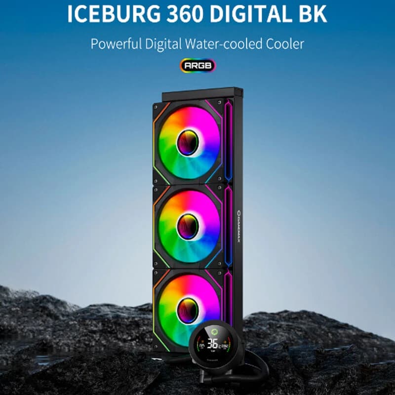 خنک کننده مایع پردازنده گیم مکس IceBurg 360 Digital BK — تصویر ۸