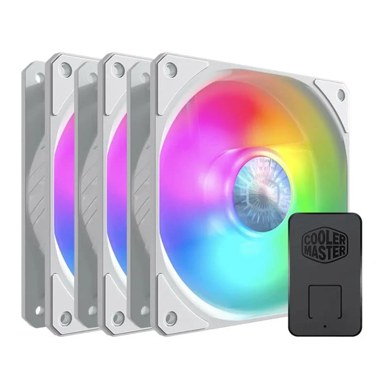 فن کیس کولر مستر SICKLEFLOW 120 ARGB White سایز 120 میلی متر بسته 3 عددی