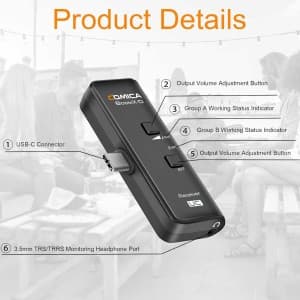گیرنده میکروفون یقه ای بی سیم کامیکا مدل BoomX-D UC Rx — تصویر ۳