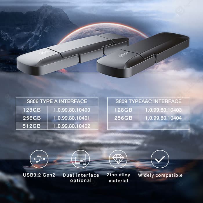 فلش مموری OTG داهوا مدل S809 USB3.2 Gen2 ظرفیت 256 گیگابایت — تصویر ۴