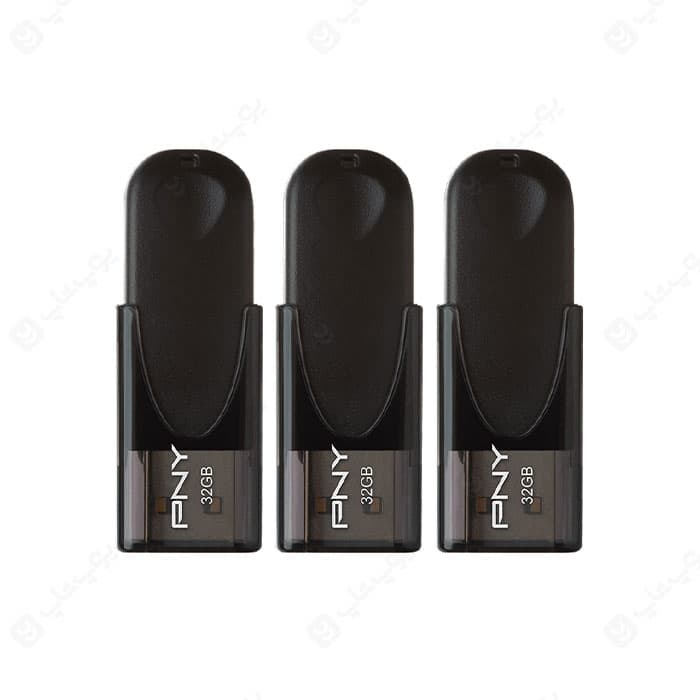 فلش مموری PNY مدل FD32GATT4KKKX3-EF USB2.0 ATTACHE4 با ظرفیت 32 گیگابایت پک سه تایی