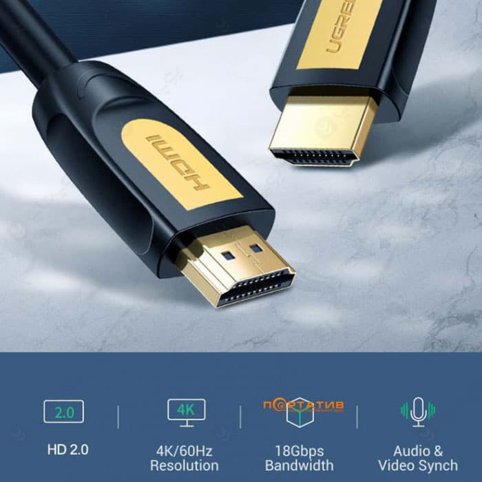 کابل V2.0 HDMI 4K یوگرین HD101 به طول 1.5 متر — تصویر ۴