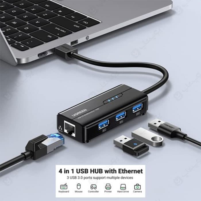 هاب 3 پورت USB 3.0 با پورت LAN یوگرین مدل 20265 — تصویر ۳