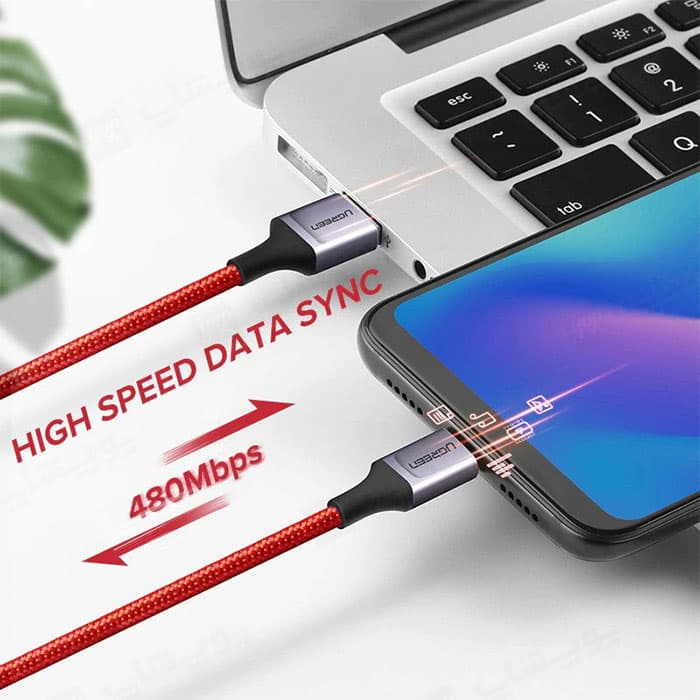 کابل شارژ USB به تایپ C یوگرین مدل US292 به طول 1 متر — تصویر ۲