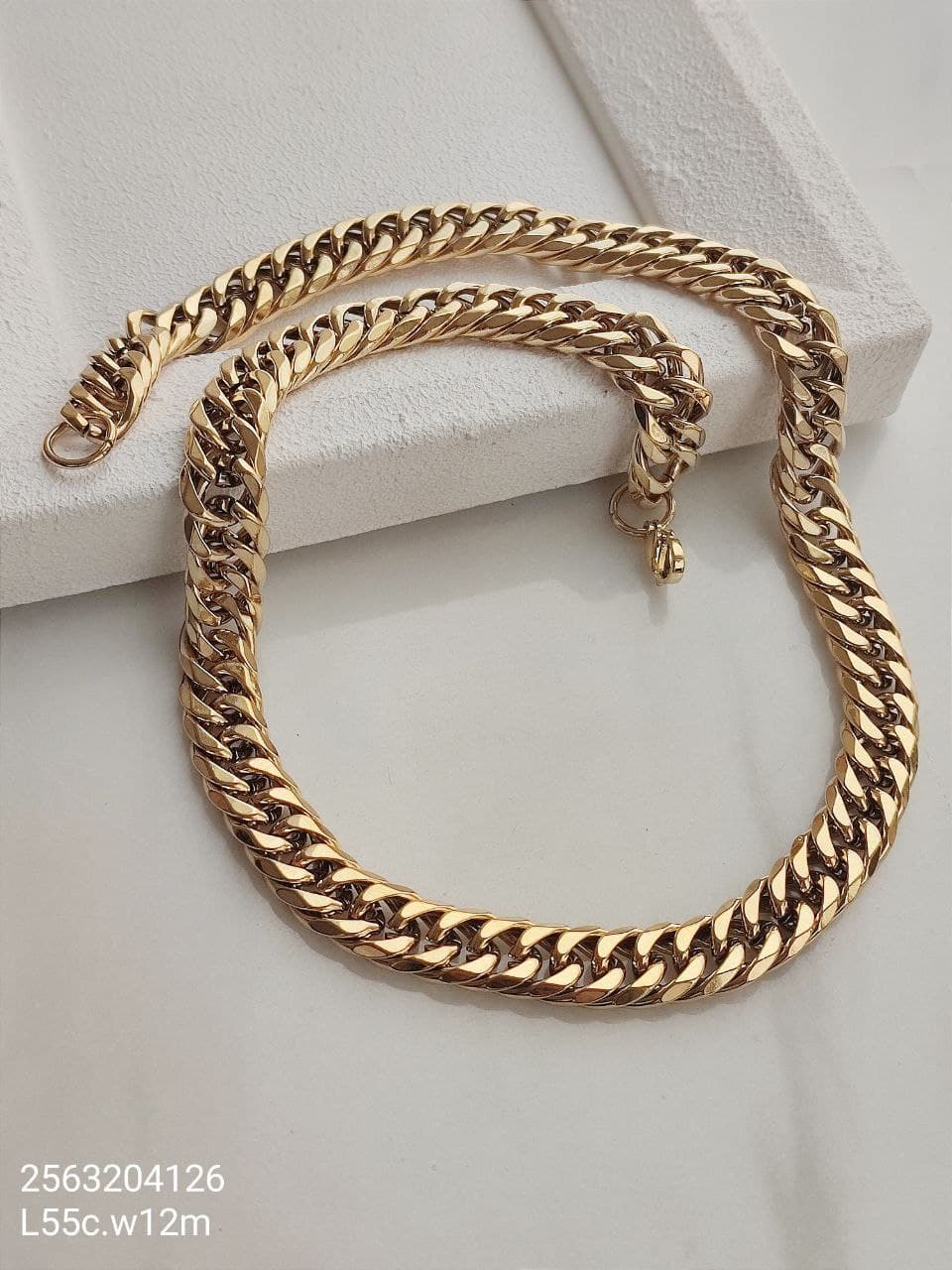 گردنبند کارتیر پهن مردانه کیفیت عالی رنگ ثابت طول 55 سانتیمتر پهنا 12 میلیمتر کد 1515728
