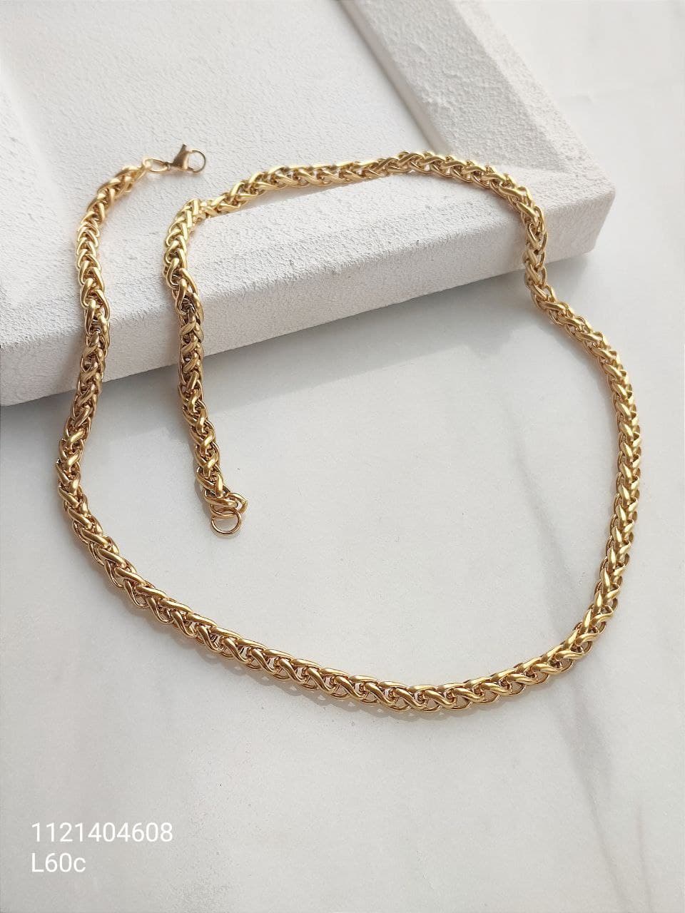 گردنبند استیل بافت کیفیت عالی رنگ ثابت کیفیت عالی طول 60 سانتی متر کد 1515726