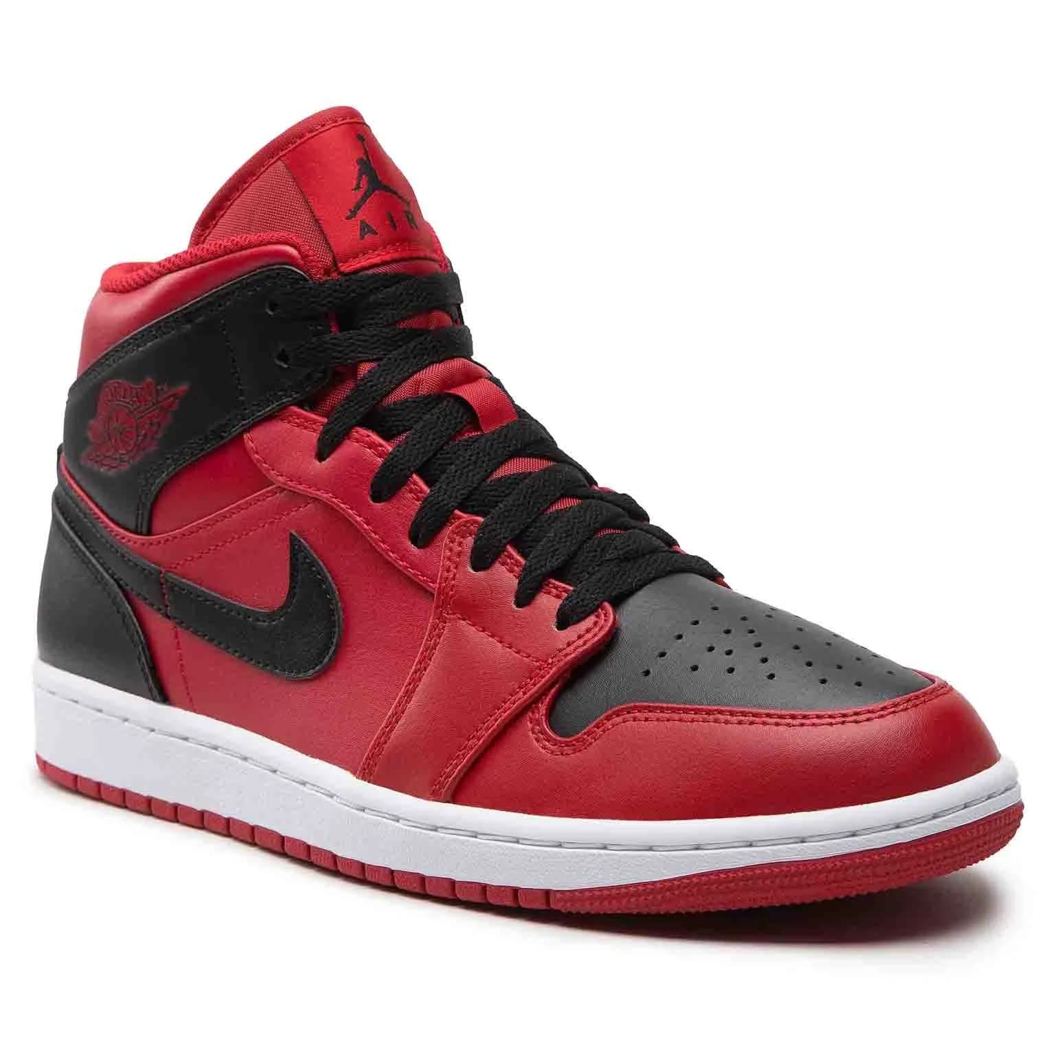 کتونی Nike مدل Air Jordan 1 Mid Reverse Bred – 554724-660 — تصویر ۲