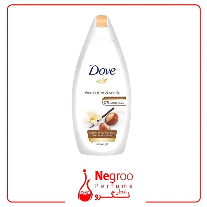 شامپو بدن داو Dove مدل شی باتر و وانیل حجم 500 میلی لیتر اورجینال