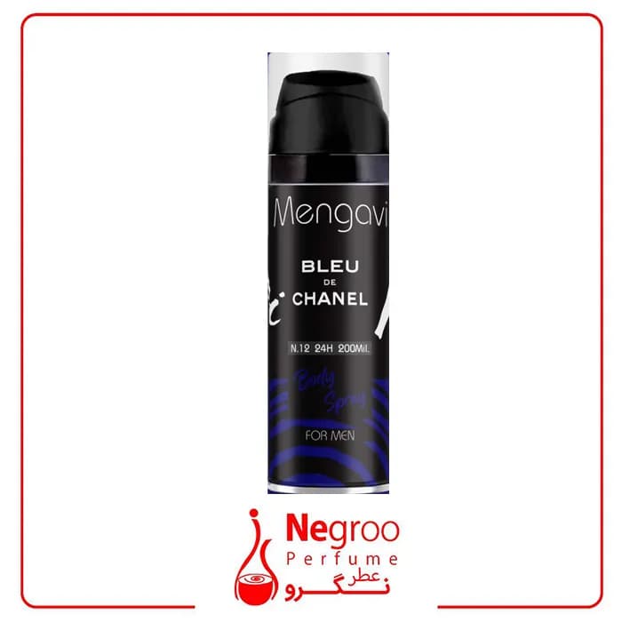 اسپری بدن مردانه Mengavi مدل BLEU DE CHANEL حجم 200 میلی‌لیتر/اورجینال — تصویر ۲