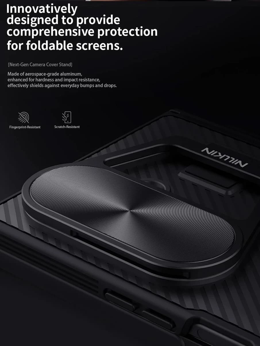 گارد کمرا استند فلزی قلم دار Samsung Galaxy Z Fold 7 مارک نیلکین مدل Camshield Prop — تصویر ۷