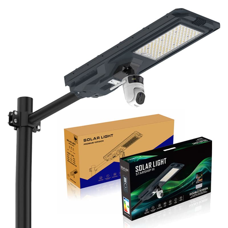 چراغ خیابانی خورشیدی 1200 وات، برند Newsky، مدل MJ-SSTH1200C-2Lens — تصویر ۳