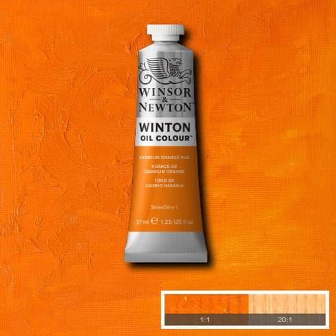 رنگ روغن وینزور مدل winton کد رنگ cadmium orange hue 090 حجم ۳۷ میل — تصویر ۳