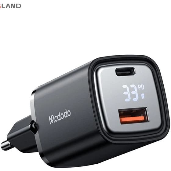 شارژر دیواری مک دودو مدل CH-1701 ظرفیت ۳۳ وات با ۲ پورت USB Type-C