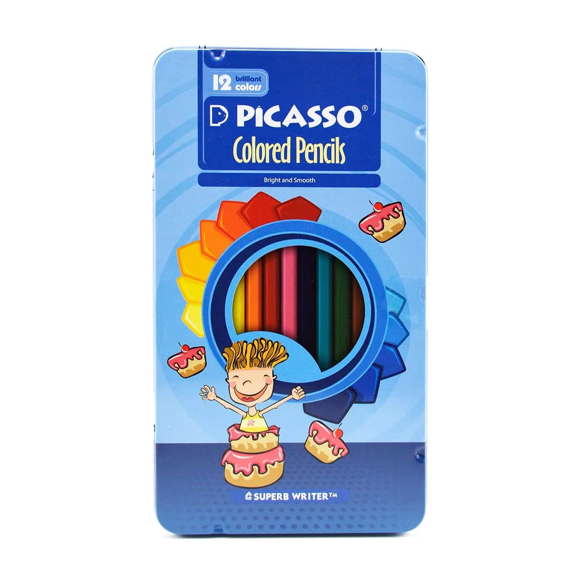 مداد رنگی 12رنگ پیکاسو (Picasso) جعبه فلزی