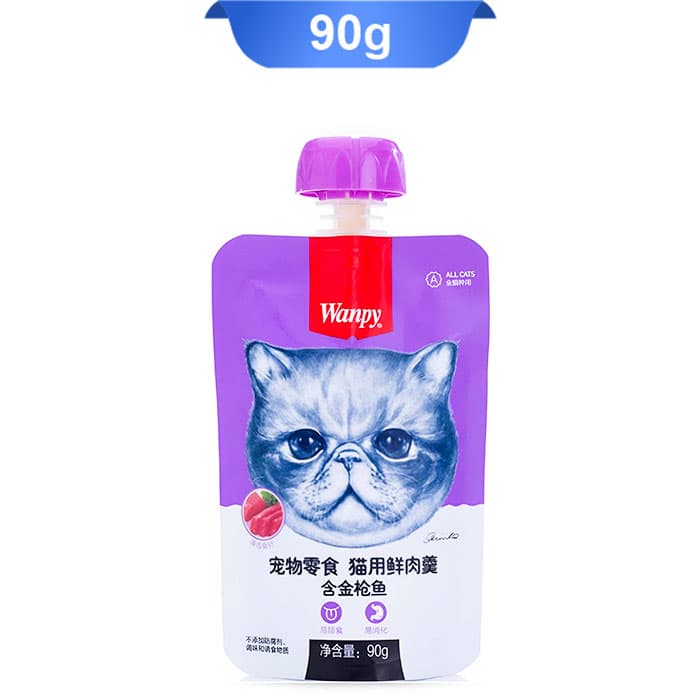 پودینگ گربه ونپی طعم ماهی تن (چینی بنفش) وزن 90 گرم Wanpy Cat