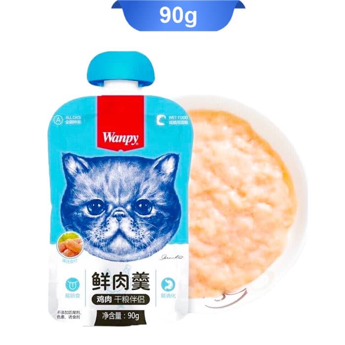 پودینگ گربه ونپی طعم مرغ (چینی آبی) وزن 90 گرم Wanpy Cat