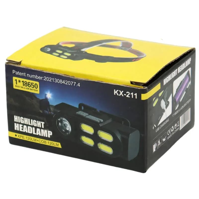چراغ قوه پیشانی هدلایت شارژی مدل KX-211 — تصویر ۵