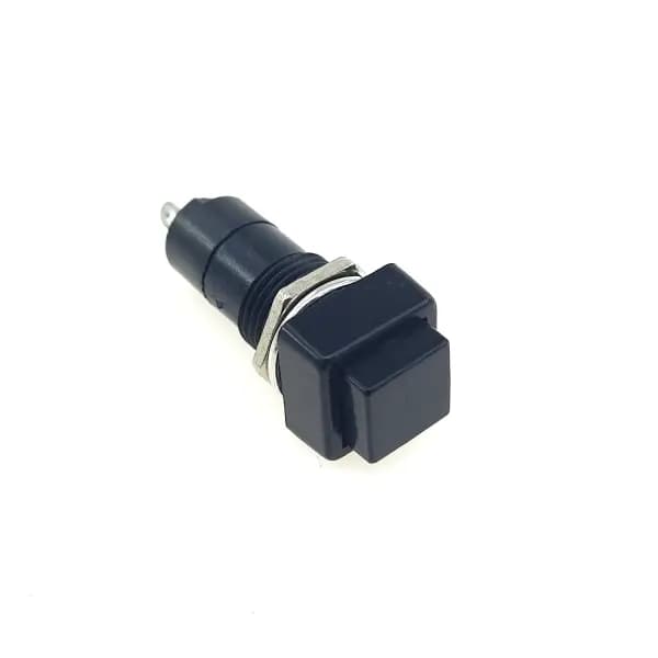 کلید شستی فشاری مربعی مشکی با قطر 10.5 میلی متر (Normal Open)