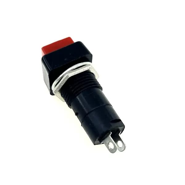 کلید شستی فشاری مربعی قرمز با قطر 10.5 میلی متر (Normal Open)