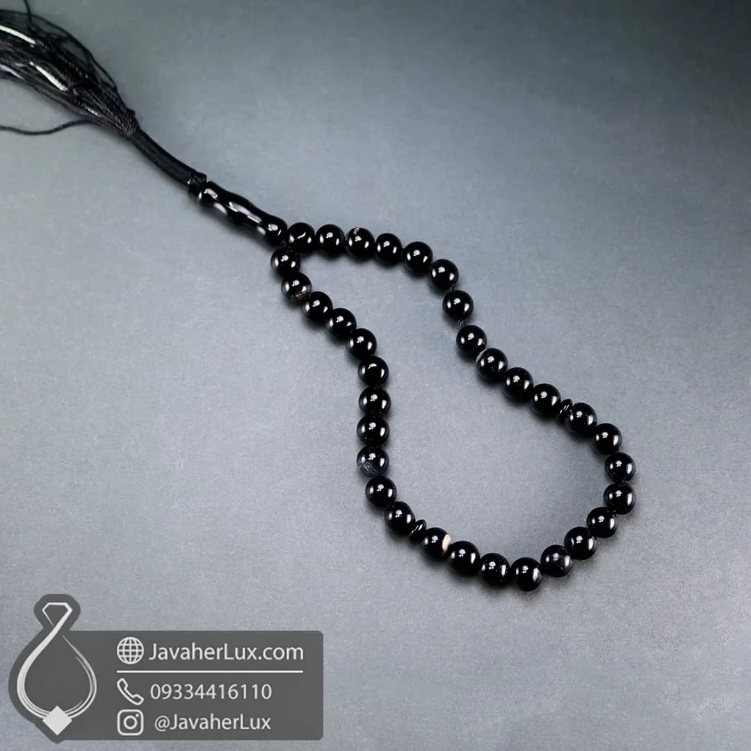 تسبیح عقیق سیاه 33 دانه ای _ کد : 500024 — تصویر ۶