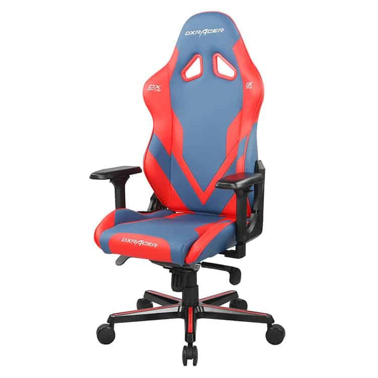 صندلی گیمینگ DXRacer مدل Gladiator Series – آبی/قرمز — تصویر ۳