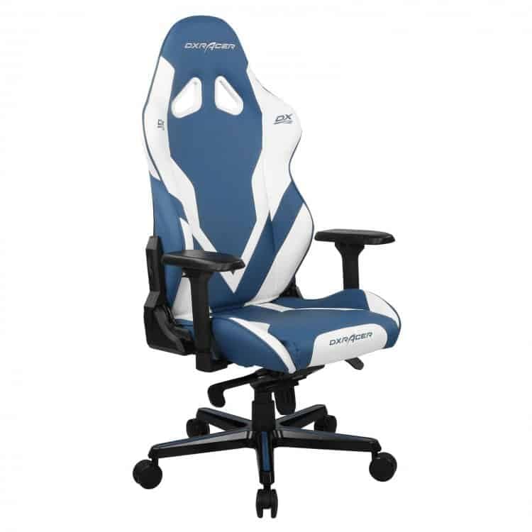صندلی گیمینگ DXRacer مدل Gladiator Series – آبی/سفید — تصویر ۲