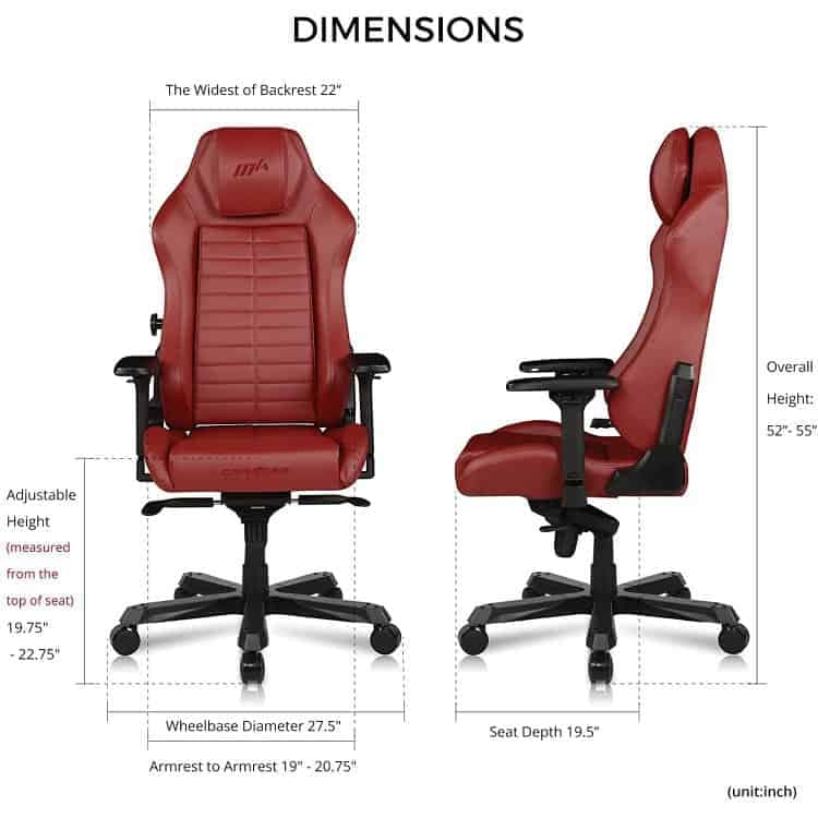 صندلی گیمینگ DXRacer مدل Master Series DMC/DM1200/R – رنگ Maroon — تصویر ۴