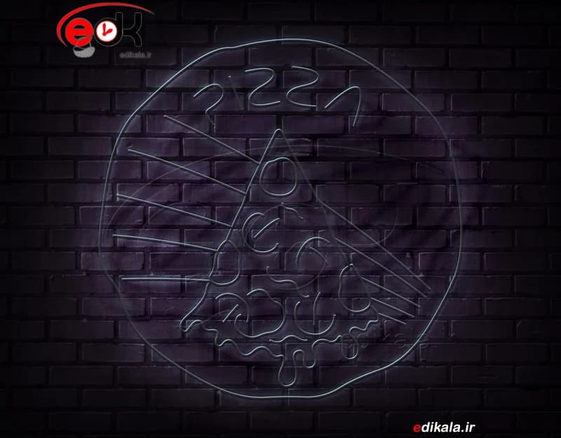 تابلو نئون طرح پیتزا شماره 33 در ابعاد مختلف+آداپتور+فایل لایه باز — تصویر ۲