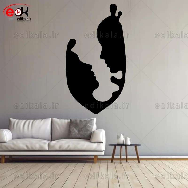 آینه دکوراتیو طرح چهره شماره 3 در پنج رنگ و ابعاد انتخابی+فایل کورل — تصویر ۲