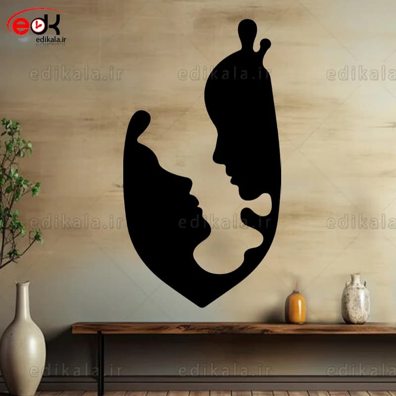 آینه دکوراتیو طرح چهره شماره 3 در پنج رنگ و ابعاد انتخابی+فایل کورل