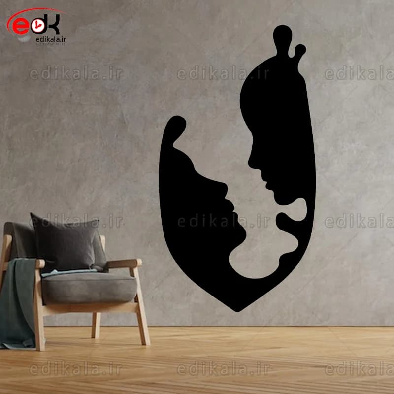 آینه دکوراتیو طرح چهره شماره 3 در پنج رنگ و ابعاد انتخابی+فایل کورل — تصویر ۳