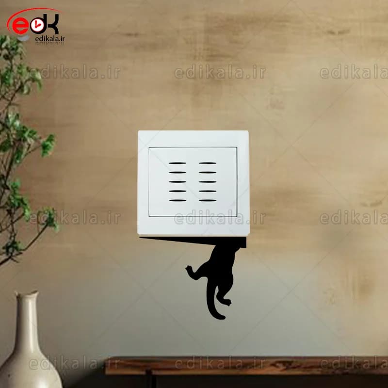 استیکر کلید پریز برجسته طرح گربه شماره 4 در جنس های مختلف انتخابی+فایل کورل