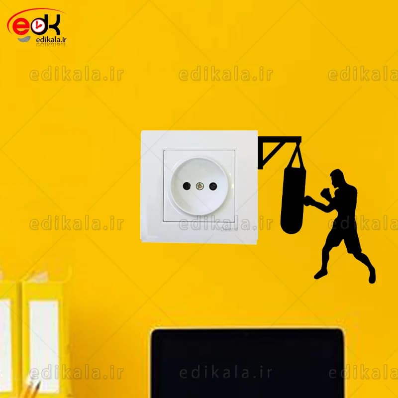 استیکر کلید پریز برجسته طرح بوکسور شماره 1 در جنس های مختلف انتخابی+فایل کورل — تصویر ۲