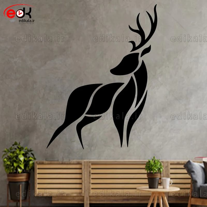 آینه دکوراتیو طرح گوزن شماره 2 در پنج رنگ و ابعاد انتخابی+فایل کورل — تصویر ۳