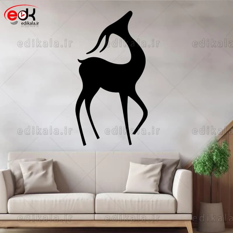 آینه دکوراتیو طرح گوزن شماره 1 در پنج رنگ و ابعاد انتخابی+فایل کورل — تصویر ۳