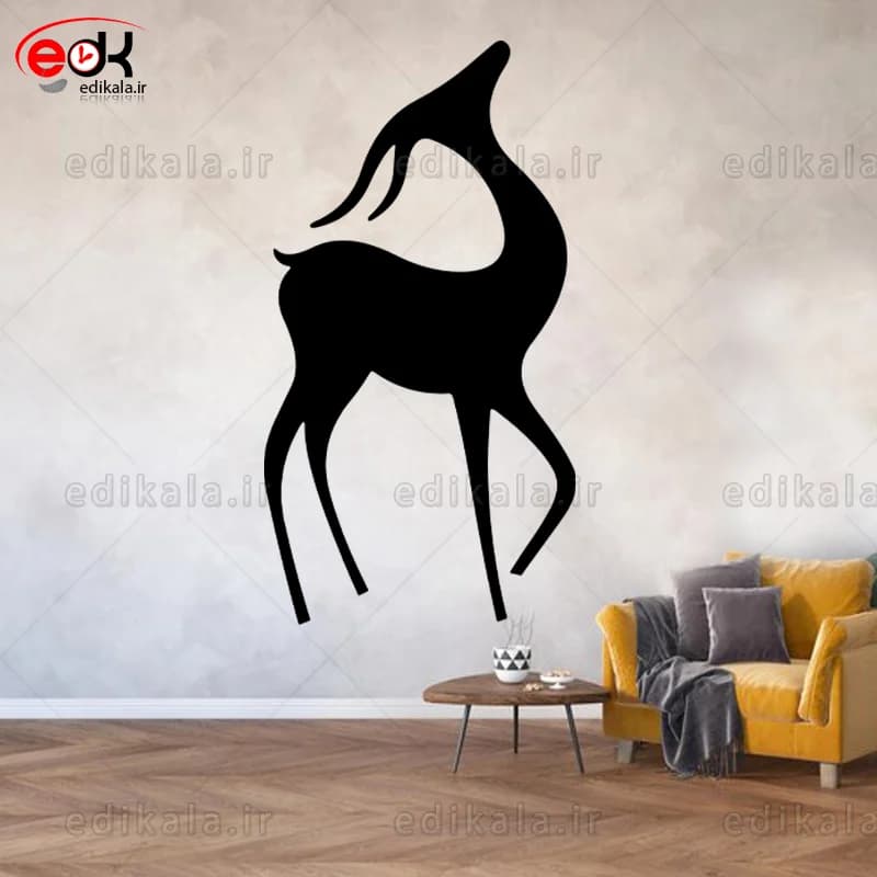 آینه دکوراتیو طرح گوزن شماره 1 در پنج رنگ و ابعاد انتخابی+فایل کورل