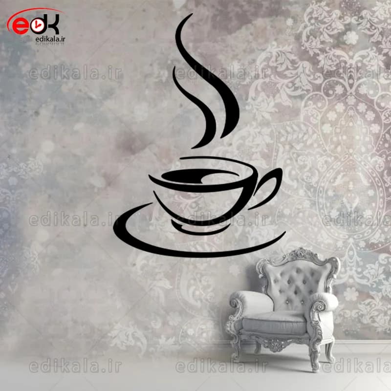 آینه دکوراتیو طرح فنجان قهوه شماره 4 در پنج رنگ و ابعاد انتخابی+فایل کورل — تصویر ۲