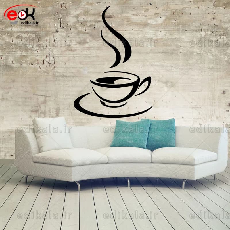آینه دکوراتیو طرح فنجان قهوه شماره 4 در پنج رنگ و ابعاد انتخابی+فایل کورل — تصویر ۳