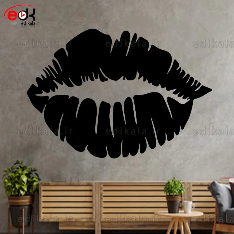 آینه دکوراتیو طرح لب شماره 1 در پنج رنگ و ابعاد انتخابی+فایل کورل — تصویر ۳