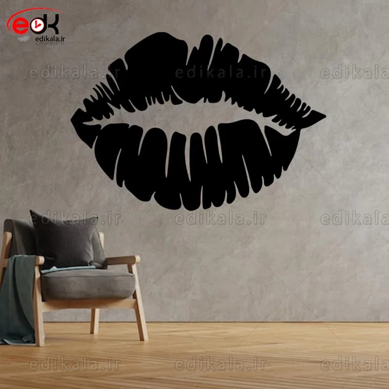 آینه دکوراتیو طرح لب شماره 1 در پنج رنگ و ابعاد انتخابی+فایل کورل — تصویر ۲