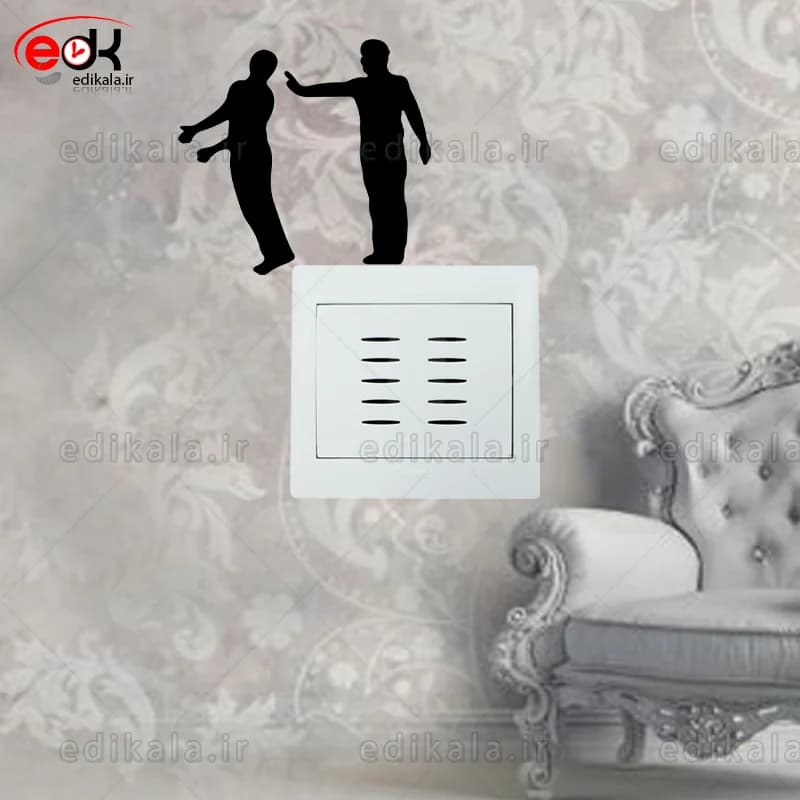 استیکر کلید پریز برجسته طرح آدمک شماره 6 در جنس های مختلف انتخابی+فایل کورل — تصویر ۲