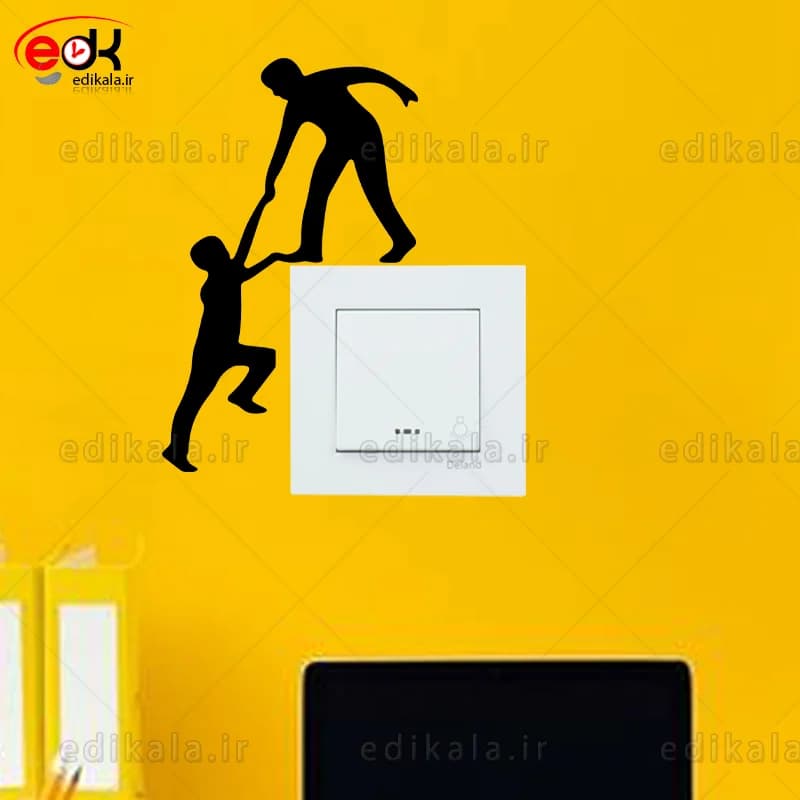 استیکر کلید پریز برجسته طرح آدمک شماره 4 در جنس های مختلف انتخابی+فایل کورل — تصویر ۳