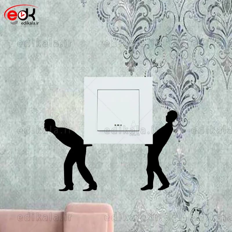 استیکر کلید پریز برجسته طرح آدمک شماره 2 در جنس های مختلف انتخابی+فایل کورل — تصویر ۳