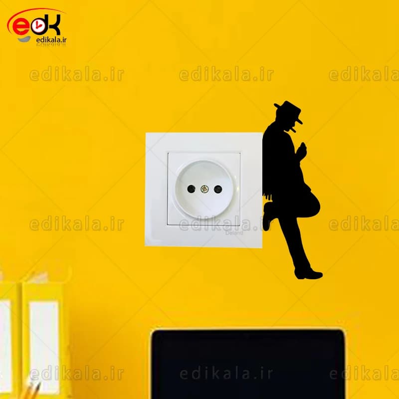 استیکر کلید پریز برجسته طرح آدمک شماره 1 در جنس های مختلف انتخابی+فایل کورل — تصویر ۲
