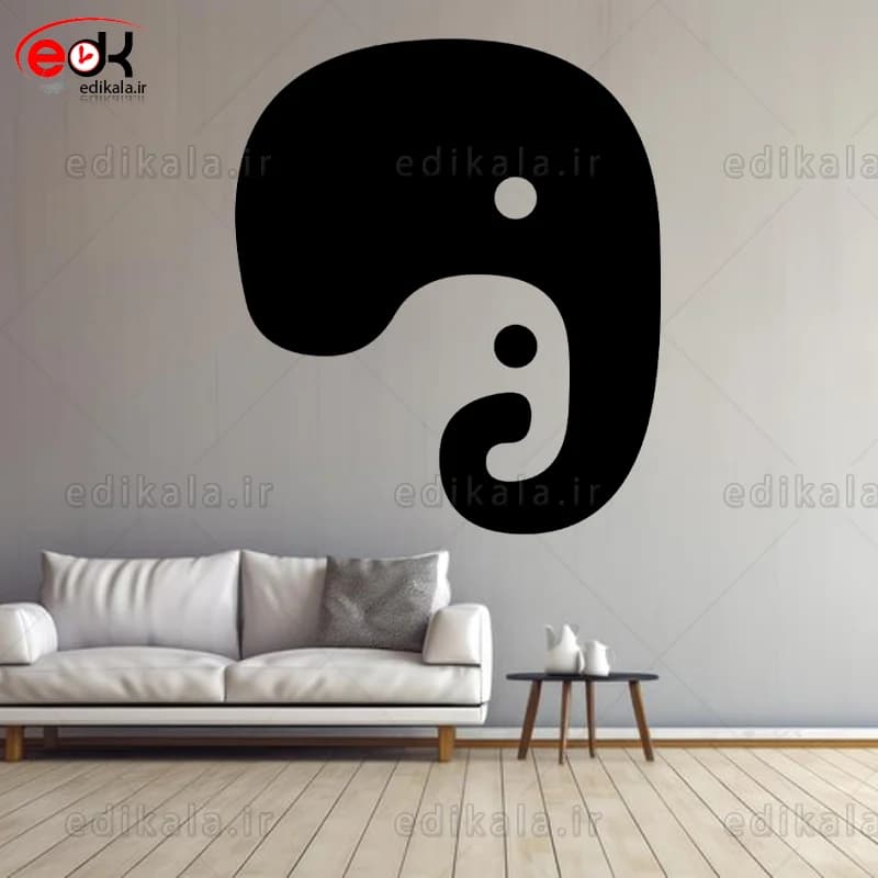 آینه دکوراتیو طرح فیل شماره 2 در پنج رنگ و ابعاد انتخابی+فایل کورل — تصویر ۲