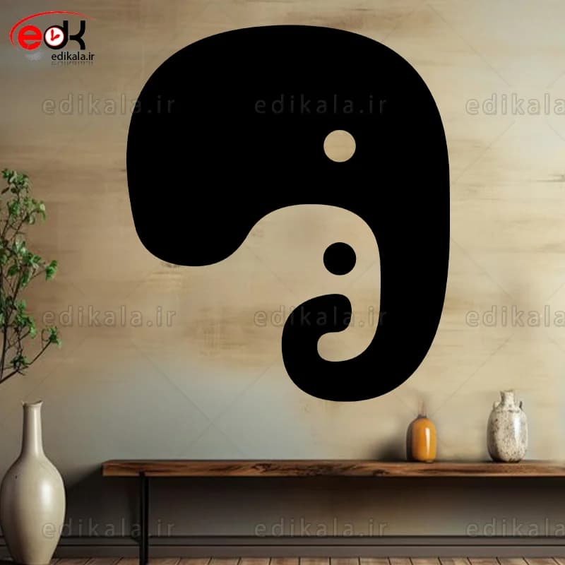 آینه دکوراتیو طرح فیل شماره 2 در پنج رنگ و ابعاد انتخابی+فایل کورل