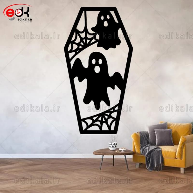 آینه دکوراتیو طرح روح هالووینی شماره 1 در پنج رنگ و ابعاد انتخابی+فایل کورل